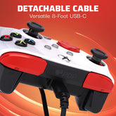 PDP Gaming REMATCH Enhanced Wired Controller Licensed for Xbox Series X|S/Xbox One/PC/Windows, Mappable Back Buttons, Advanced Customizable App, Radial White/Red - Like New